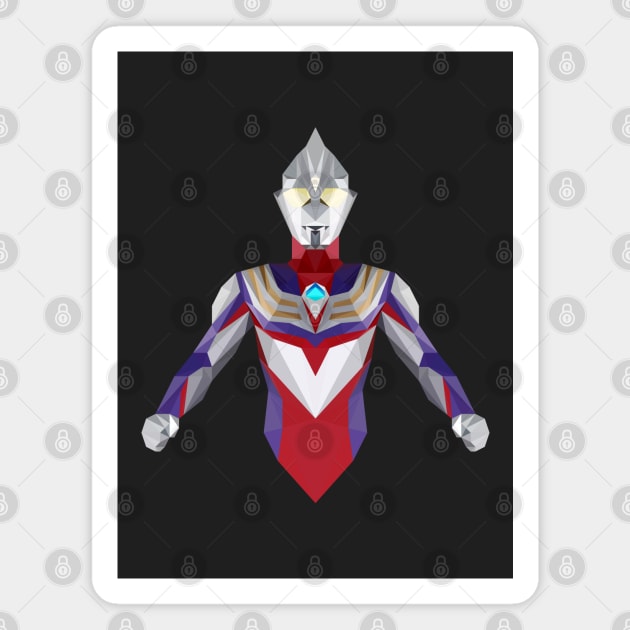 Ultraman Tiga (Multi-Type) Low Poly Art Magnet by The Toku Verse